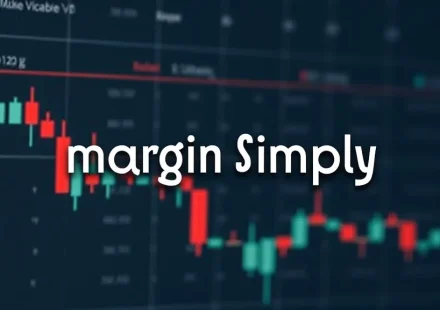The image shows a simplified chart illustrating Margin Forex trading concepts, explained simply.