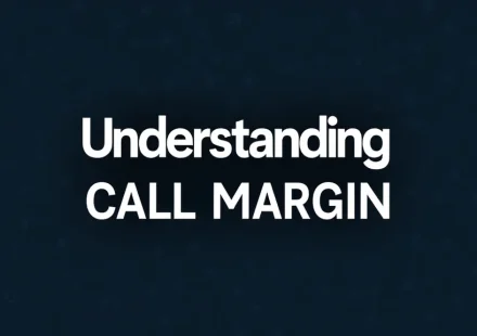The image shows a trading chart illustrating concepts of understanding call margin in forex.