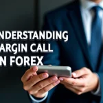 The image shows a simplified chart illustrating margin call levels in Forex trading.