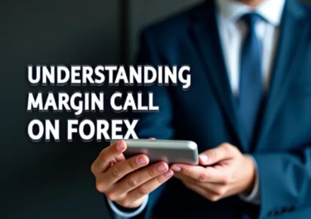 The image shows a simplified chart illustrating margin call levels in Forex trading.