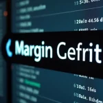 The image shows a graph with downward trending lines, illustrating a margin call concept in Forex trading.