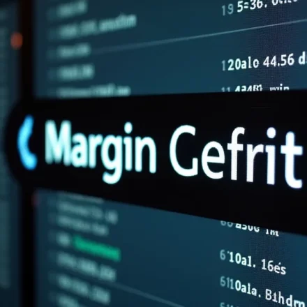 The image shows a graph with downward trending lines, illustrating a margin call concept in Forex trading.