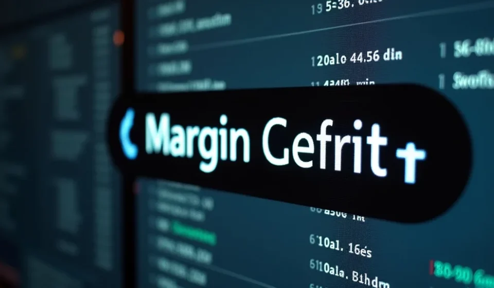 The image shows a graph with downward trending lines, illustrating a margin call concept in Forex trading.